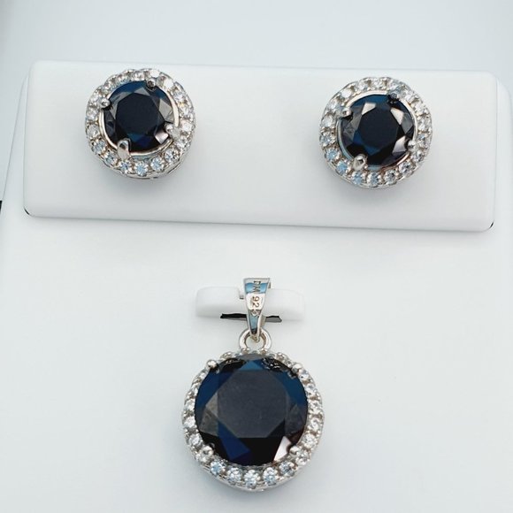 "925 Sterling Silver Cubic Zircon Jewelry Set, UU1P7A7036 - Picture 1 of 10